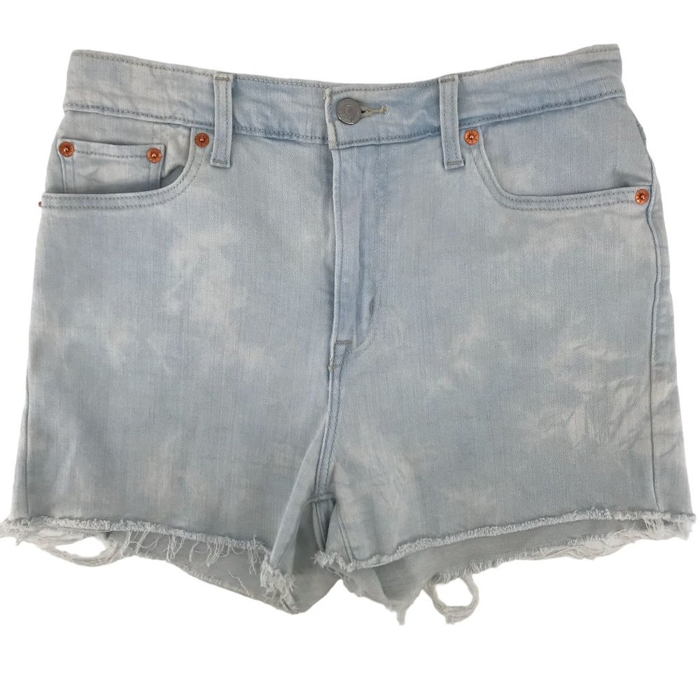 Levis  Womens Light Acid Wash Blue High Rise Cut Off Jean Shorts Size 29
